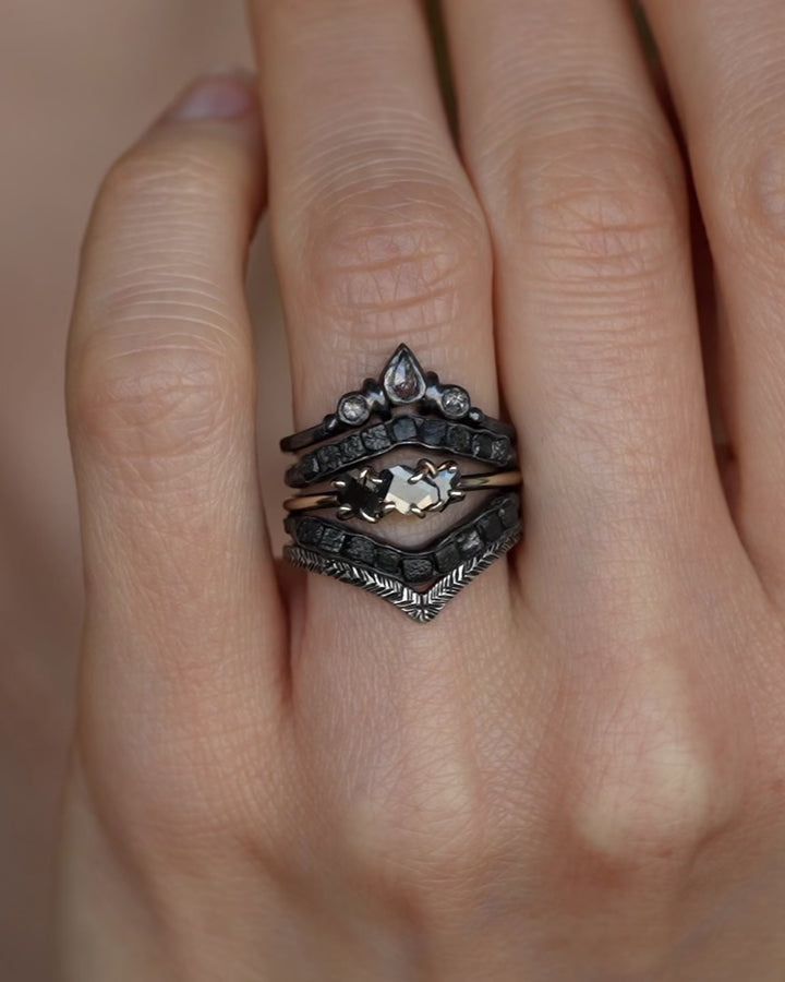 Dainty Everyday Black Diamond Ring