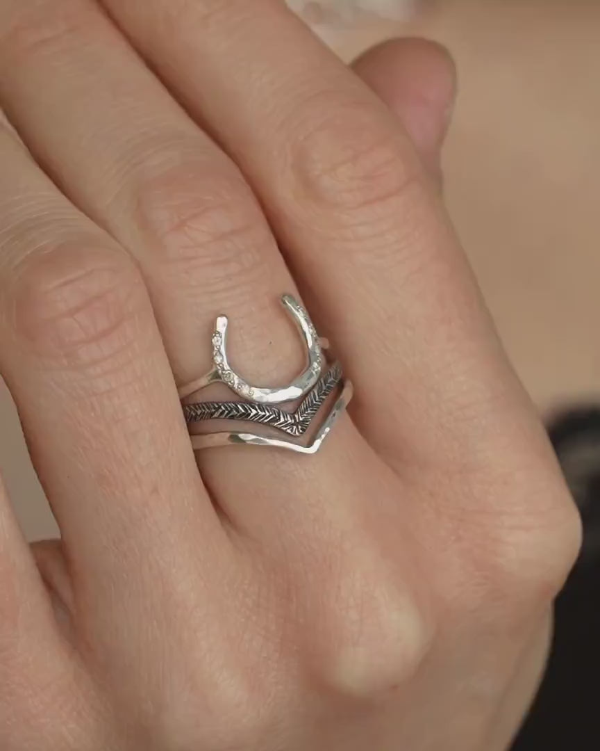 Hammered Silver Wave Ring