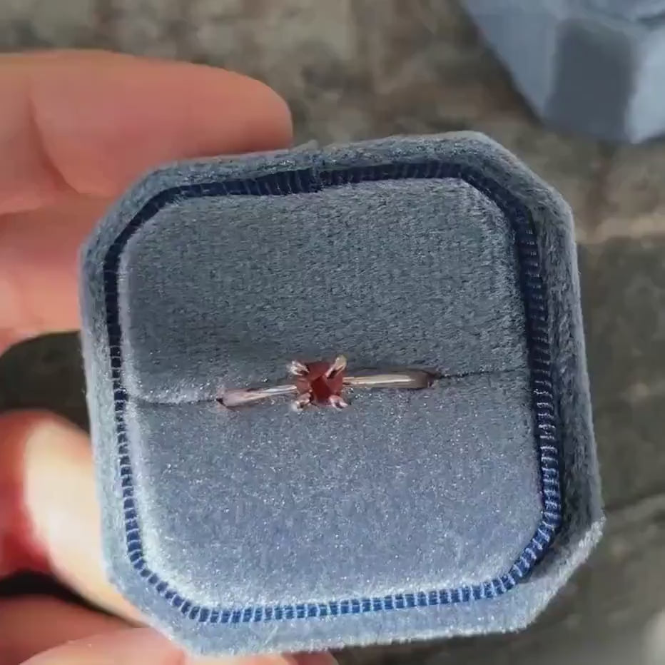 Dainty Raw Rare Spessartite Garnet Ring