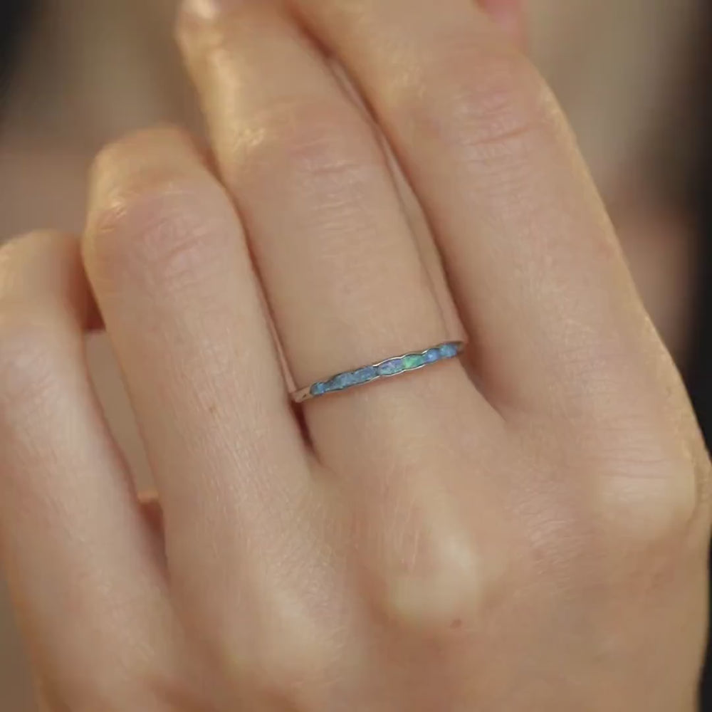 Blue Australian Opal Ring