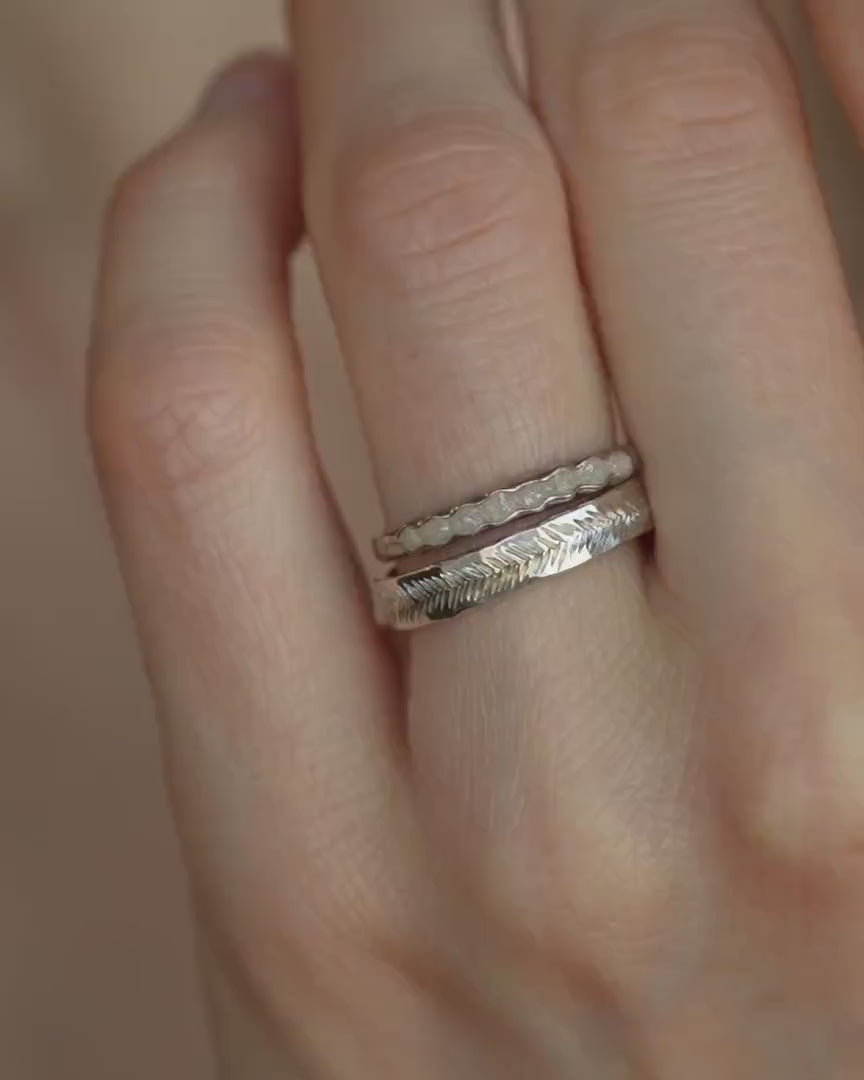 Raw White Diamond Band Ring