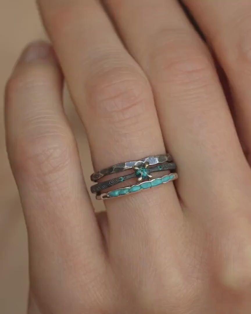Round Blue Diamond Ring
