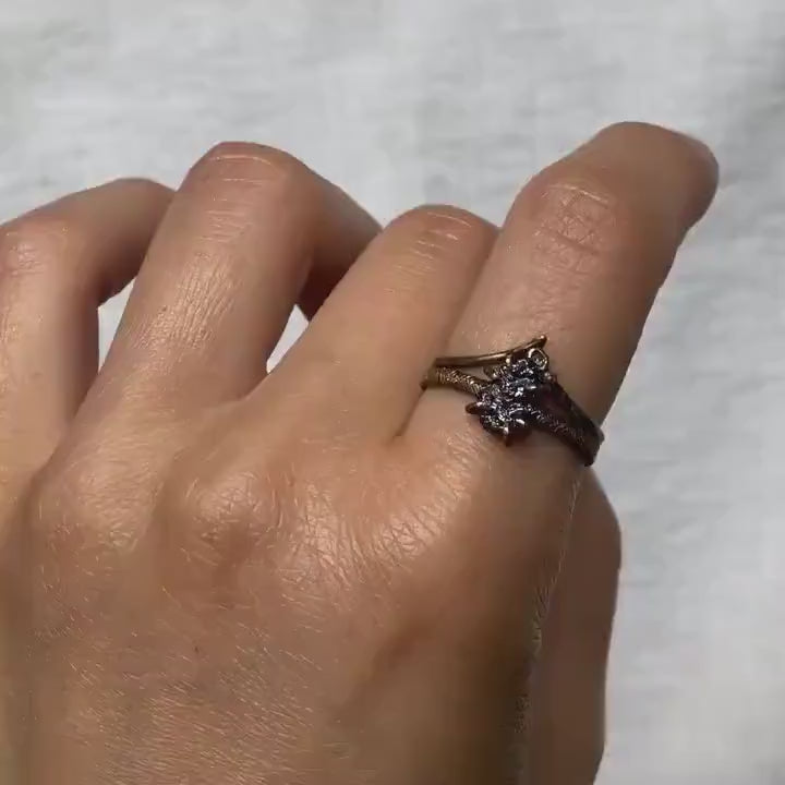 Black Diamond Wedding Ring Set
