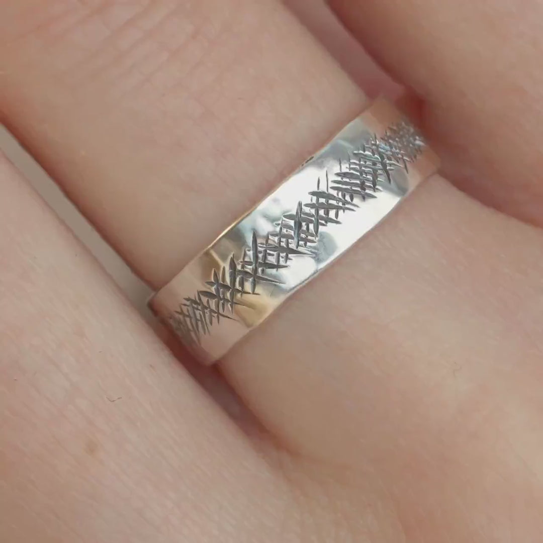 5mm Wide Sterling Silver Textured Ring