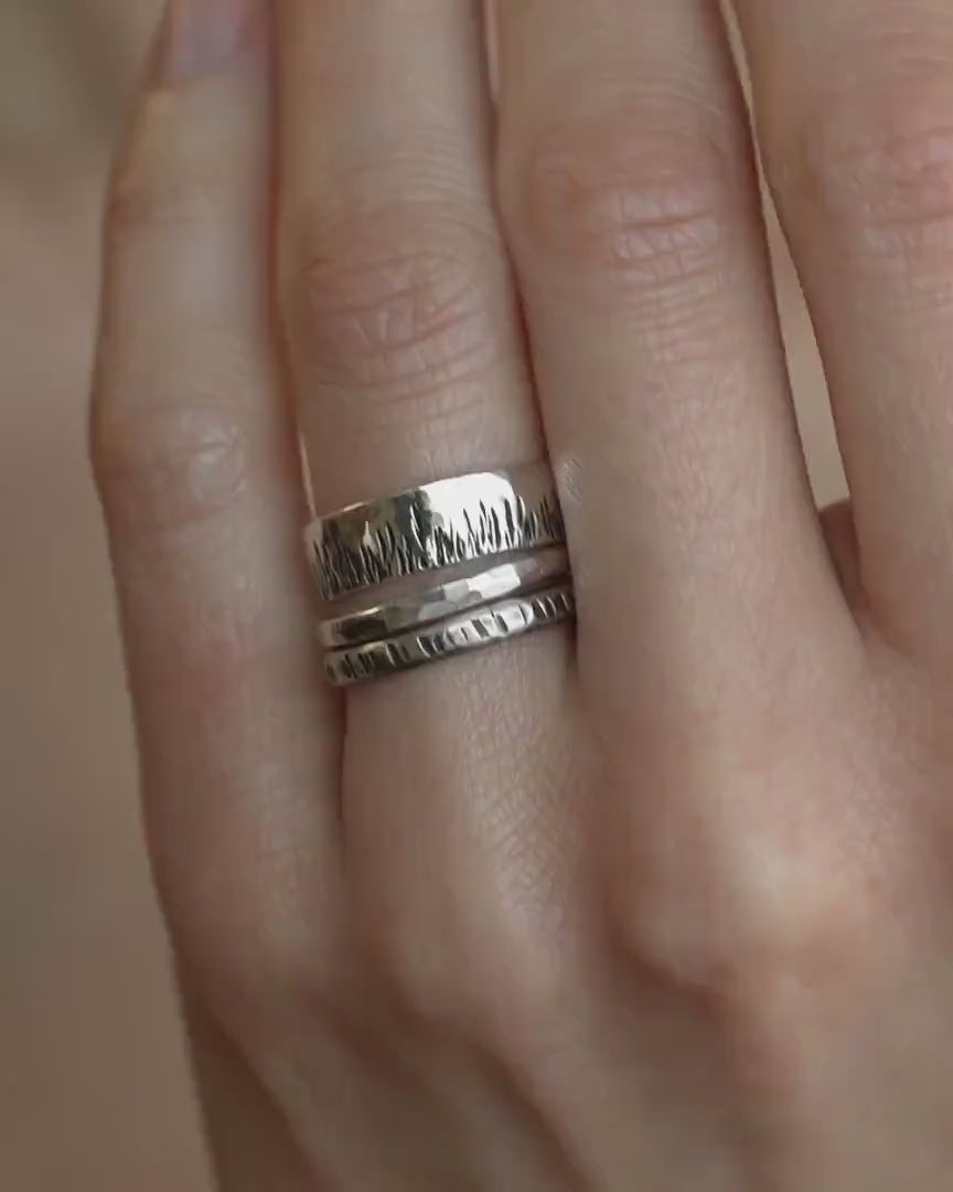 Textured Everyday Stacking Ring Set