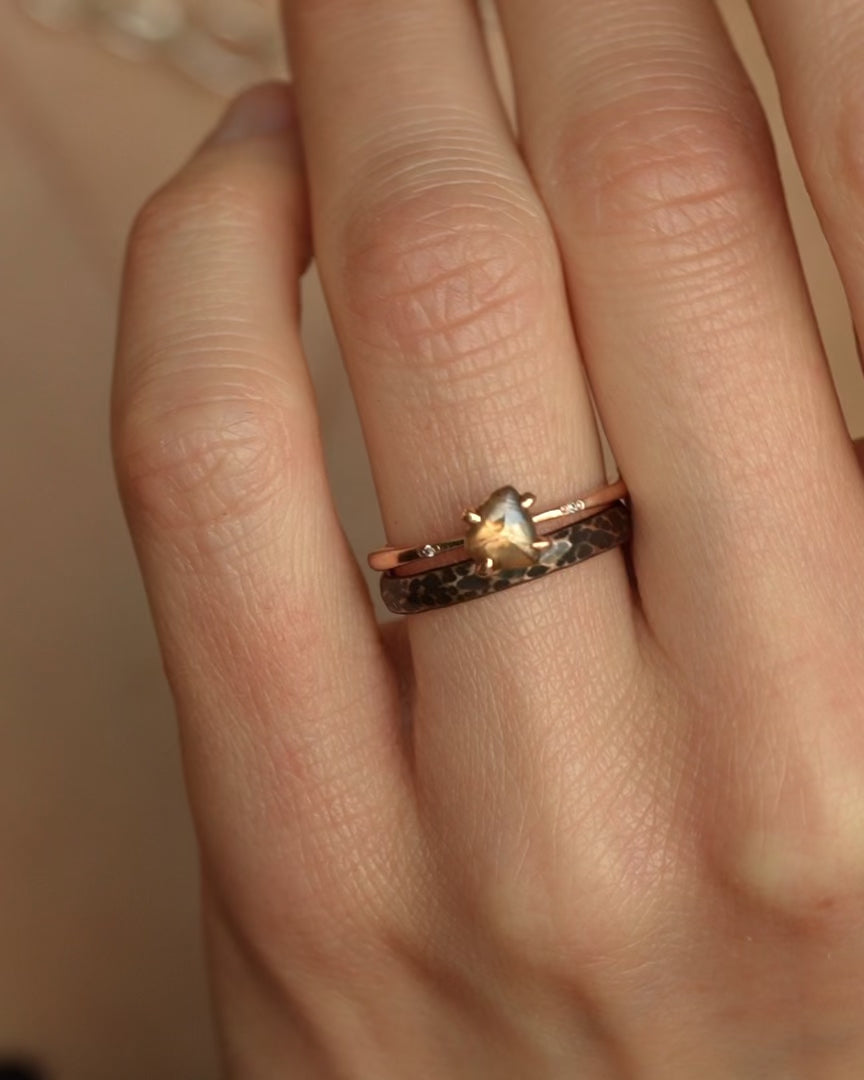 Rough Triangle Diamond Ring