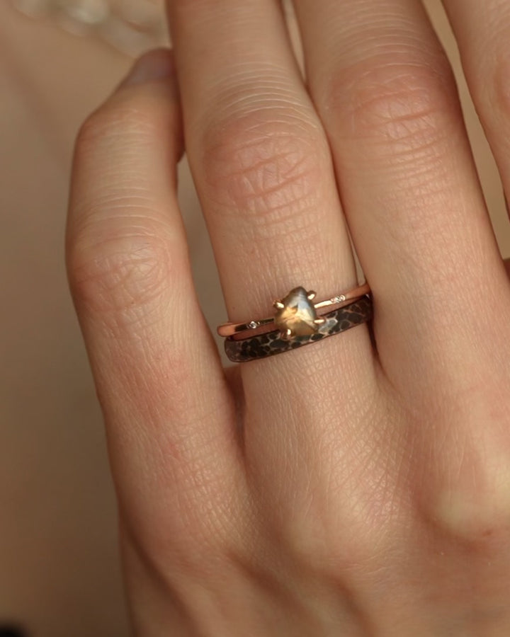 Rough Triangle Diamond Ring