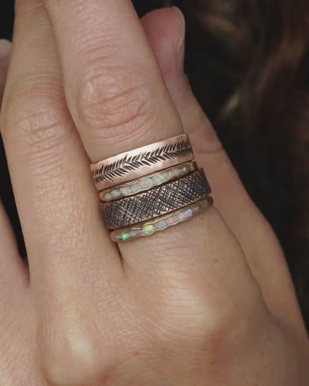 Textured Gold Wedding Band Ring