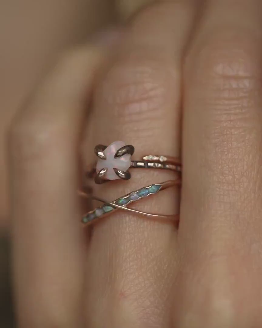 14k Gold Raw Opal Ring