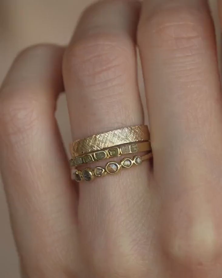 Raw Yellow Cube Diamond Ring