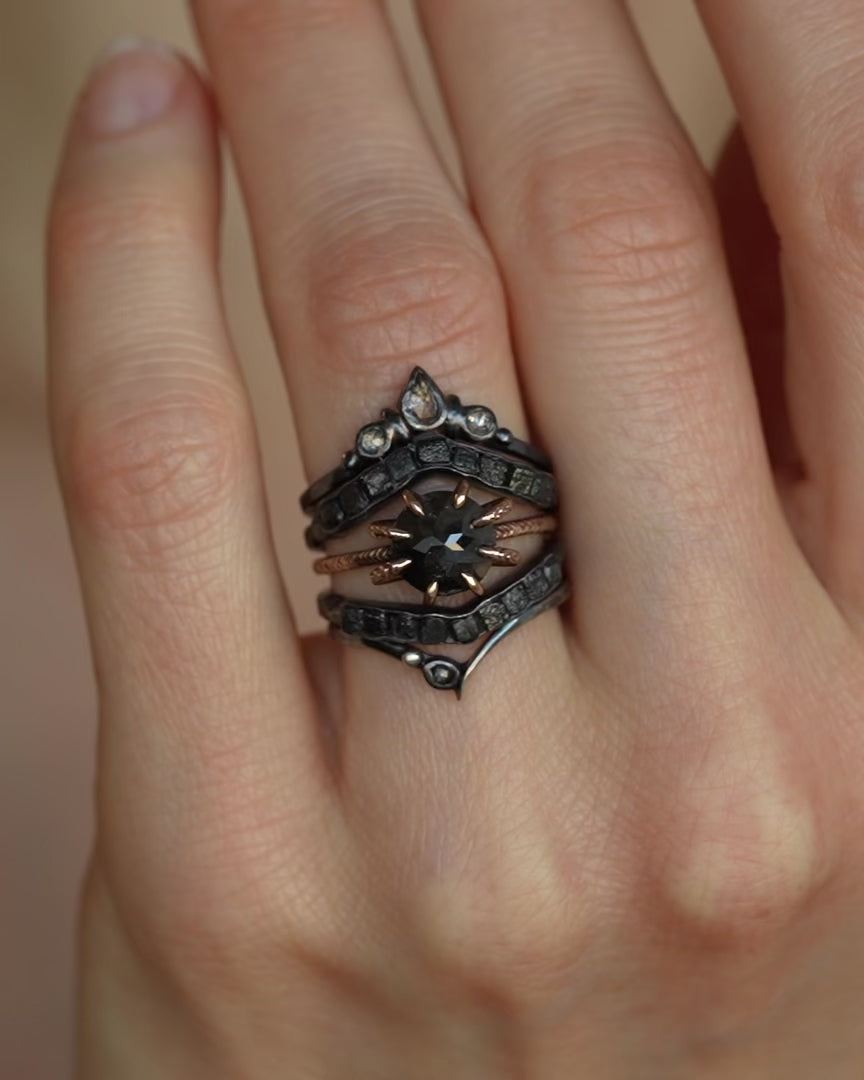 Black Round Diamond Ring