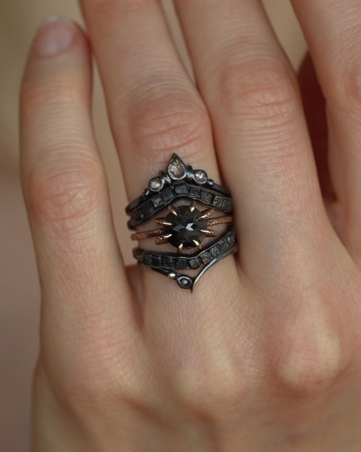 Black Round Diamond Ring
