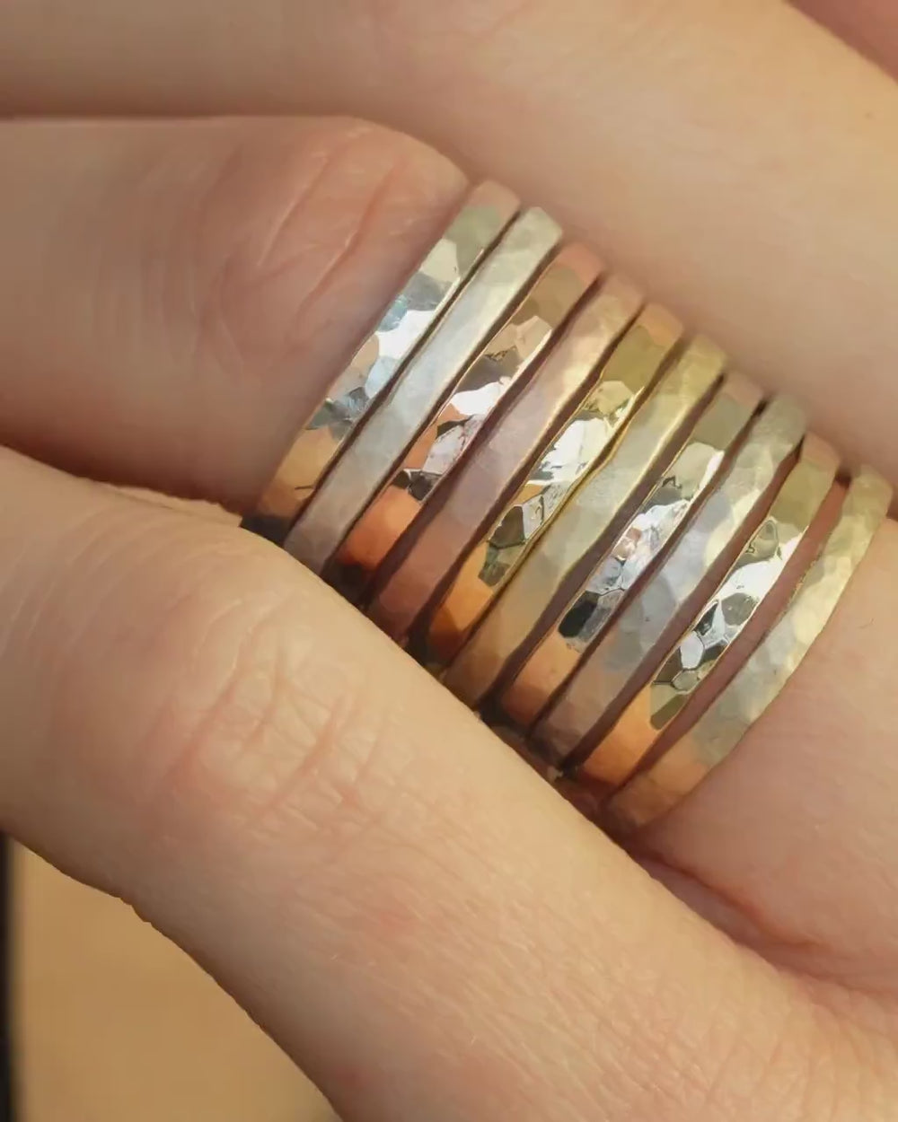 2mm Hammered Wedding Band Ring