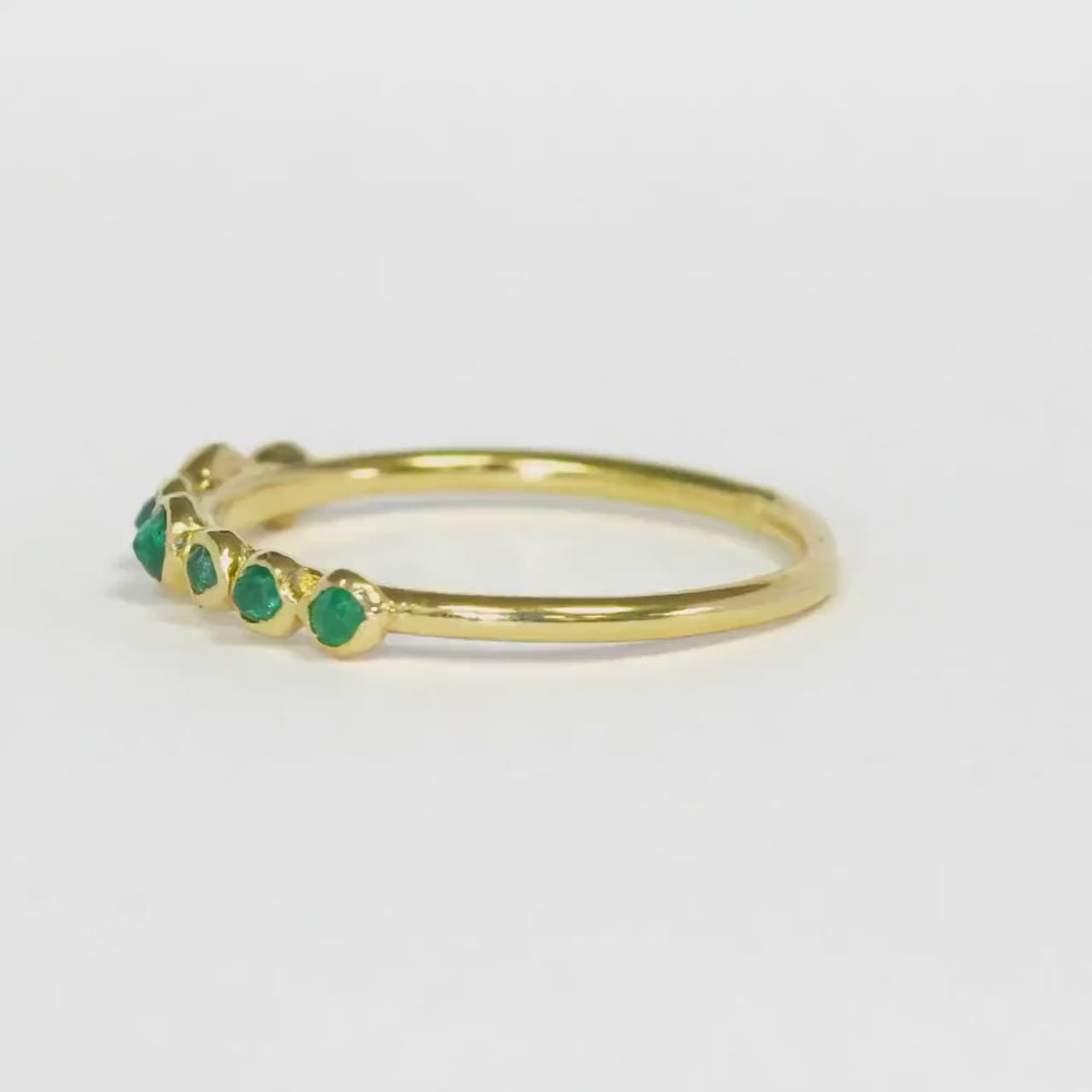 Gold Emerald Bubble Band