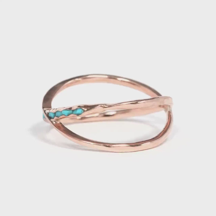 Raw Turquoise X Ring