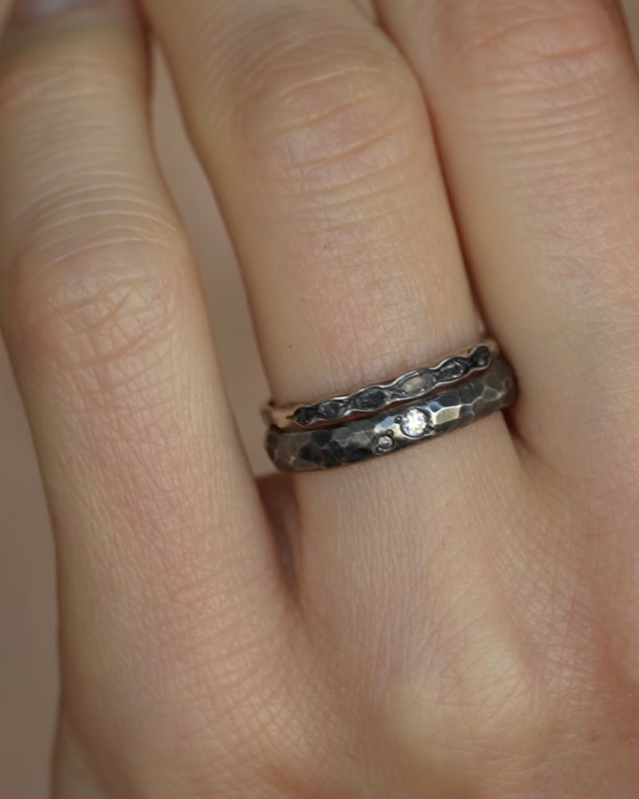 Black Herkimer Diamond Slim Band
