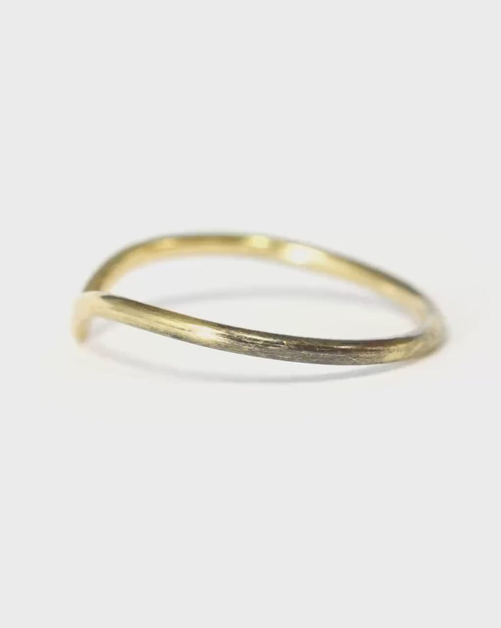 Hammered Rustic Gold Wave Ring