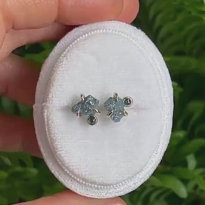 Blue Diamond Stud Earrings