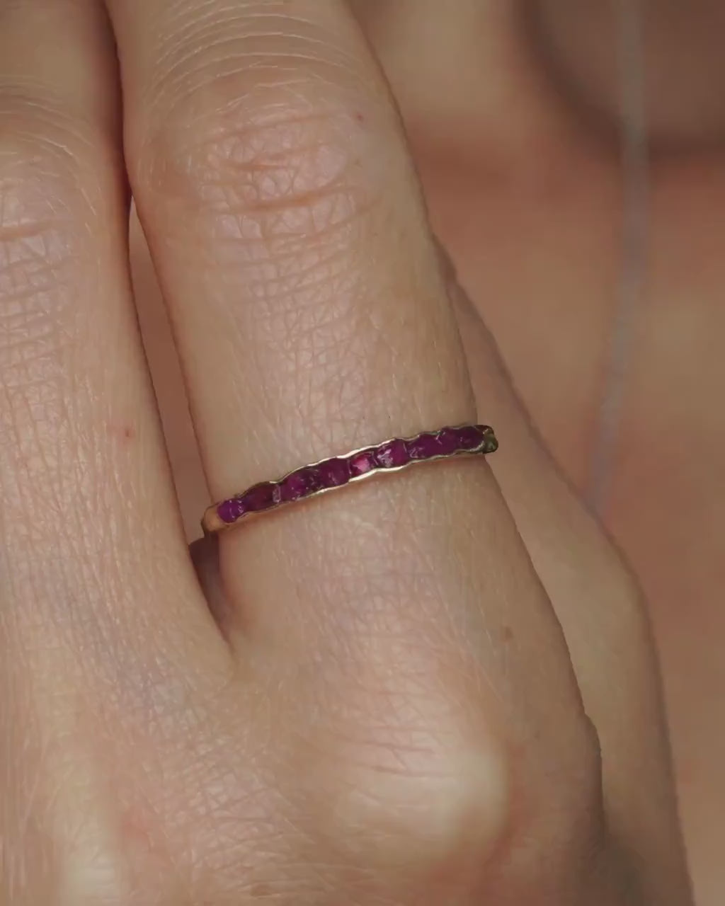 Slim Raw Ruby Wedding Band