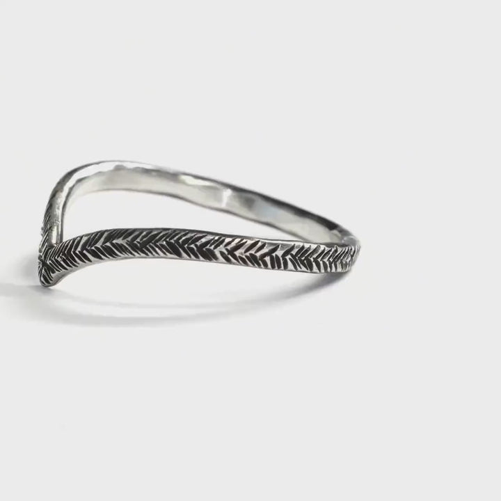 Textured Wave Ring