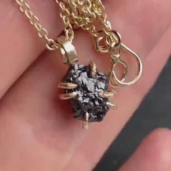 Rustic Raw Black Diamond Necklace